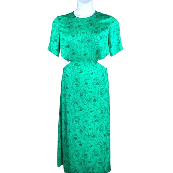 The Kooples Green Poppy Cut Out Dress Size 3 (8) Retails 455.00 - Picture 2 of 6
